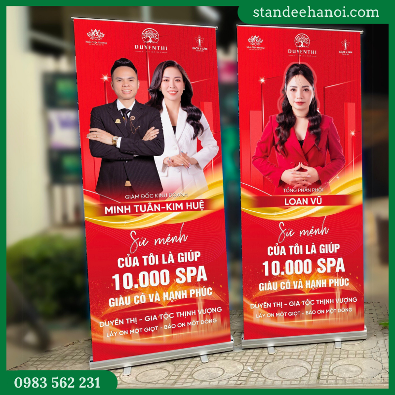 Giá cuốn nhôm cao cấp, standee cuốn nhôm tốt
