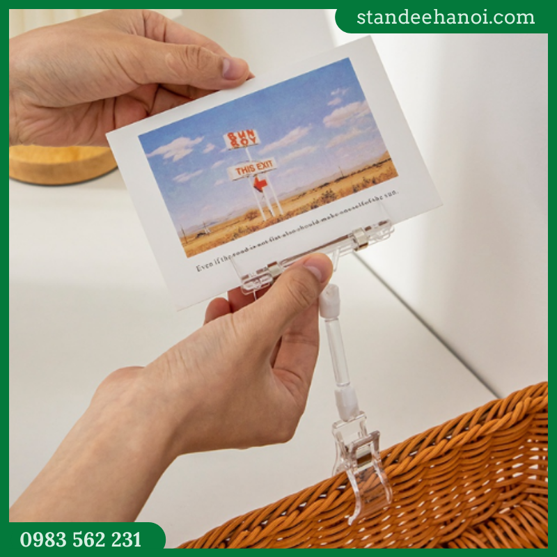 Kẹp nhựa wobbler V07, kẹp quảng cáo siêu thị