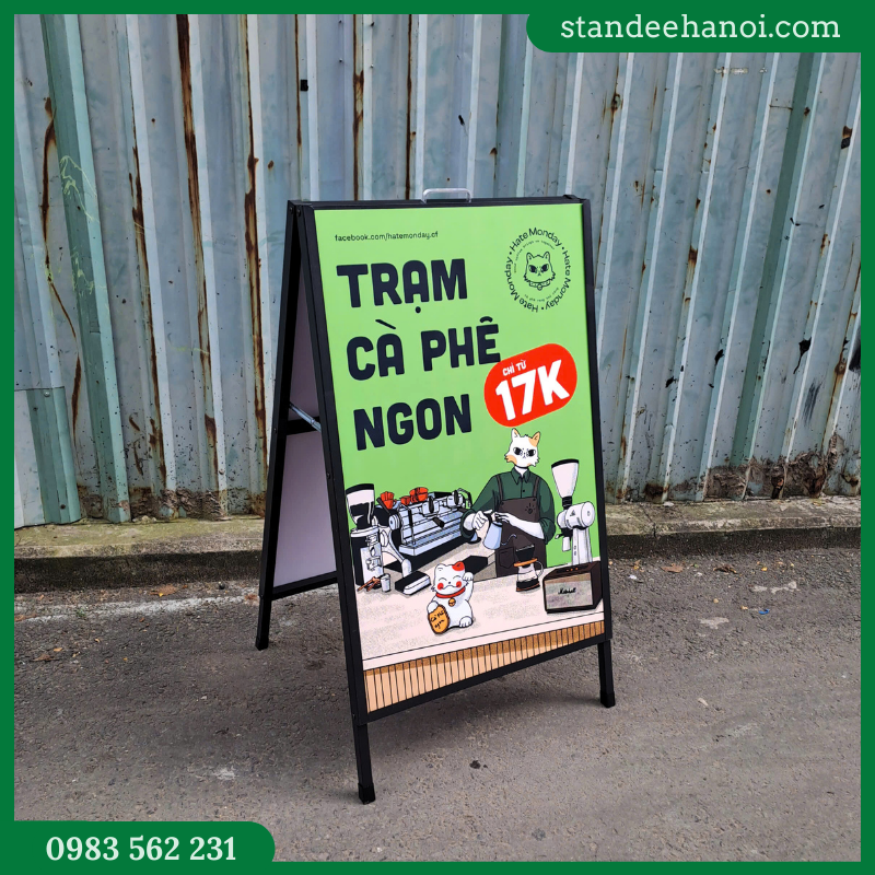 Standee chữ A 2 mặt bằng sắt