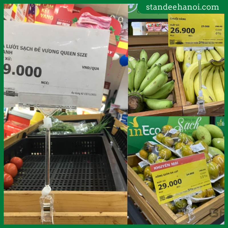 Kẹp nhựa wobbler V07, kẹp quảng cáo siêu thị