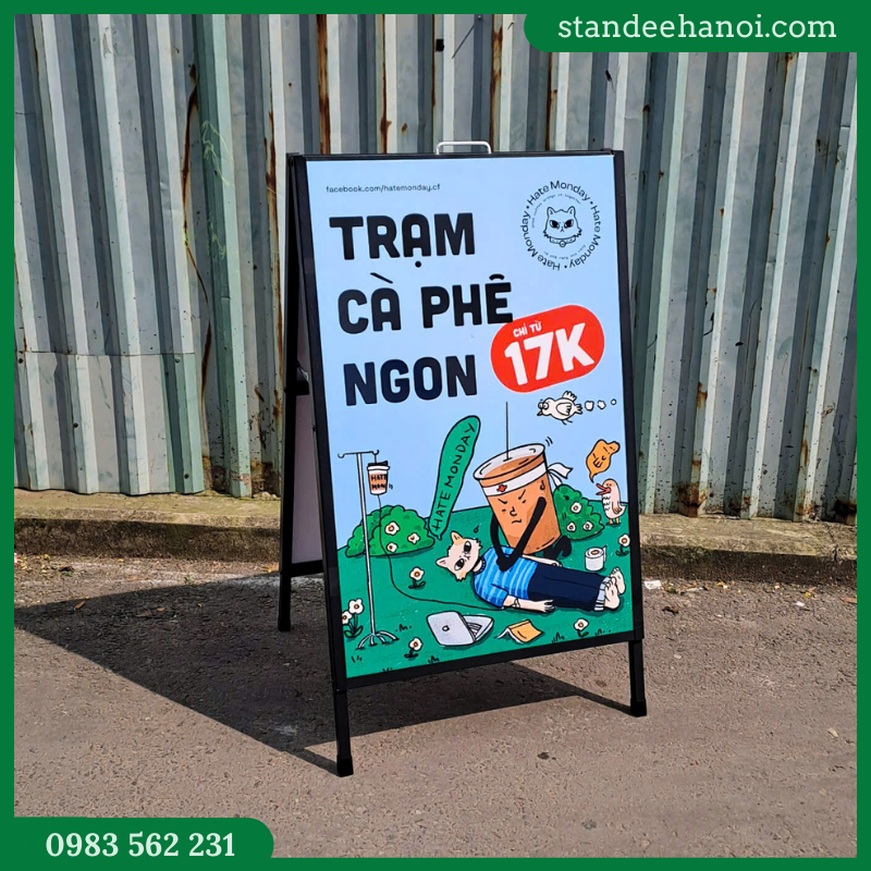 Standee chữ A 2 mặt bằng sắt