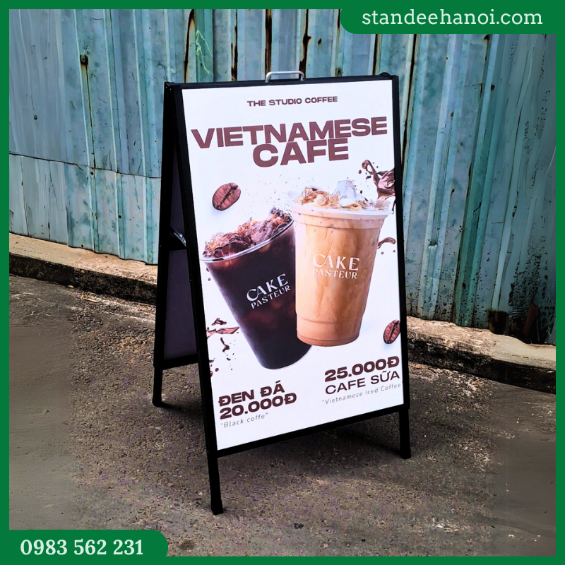 Standee chữ A 2 mặt bằng sắt