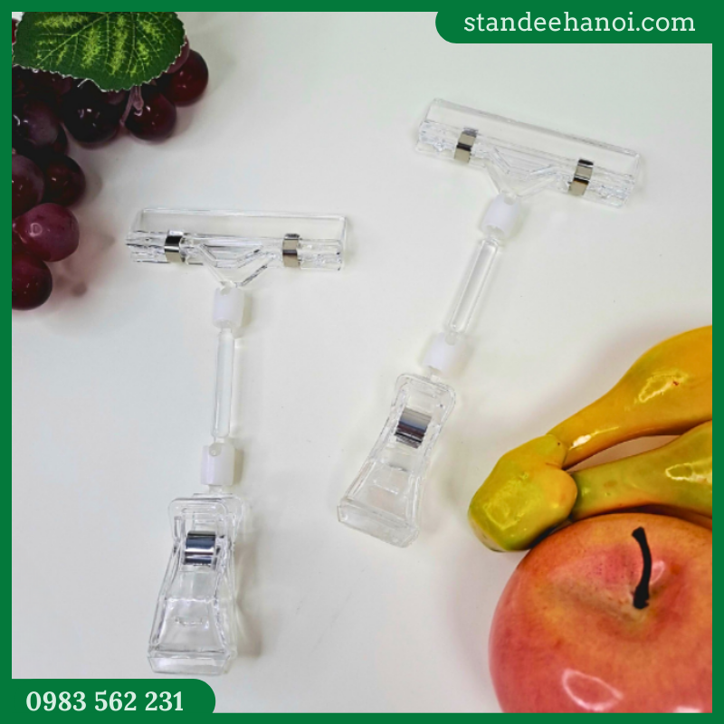 Kẹp nhựa wobbler V07, kẹp quảng cáo siêu thị