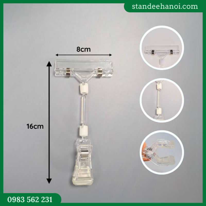 Kẹp nhựa wobbler V07, kẹp quảng cáo siêu thị