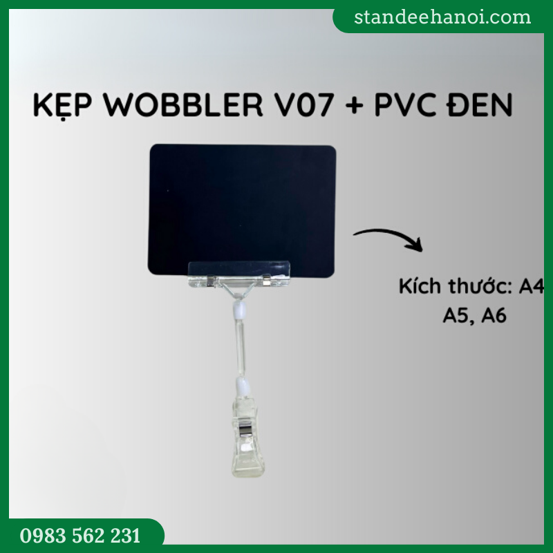 Kẹp nhựa wobbler V07, kẹp quảng cáo siêu thị