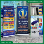 Standee cuốn nhôm hào hoa - Giá cuốn nhôm đế to một mặt