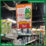 Tay treo nam châm thân inox, tay treo phân vùng siêu thị