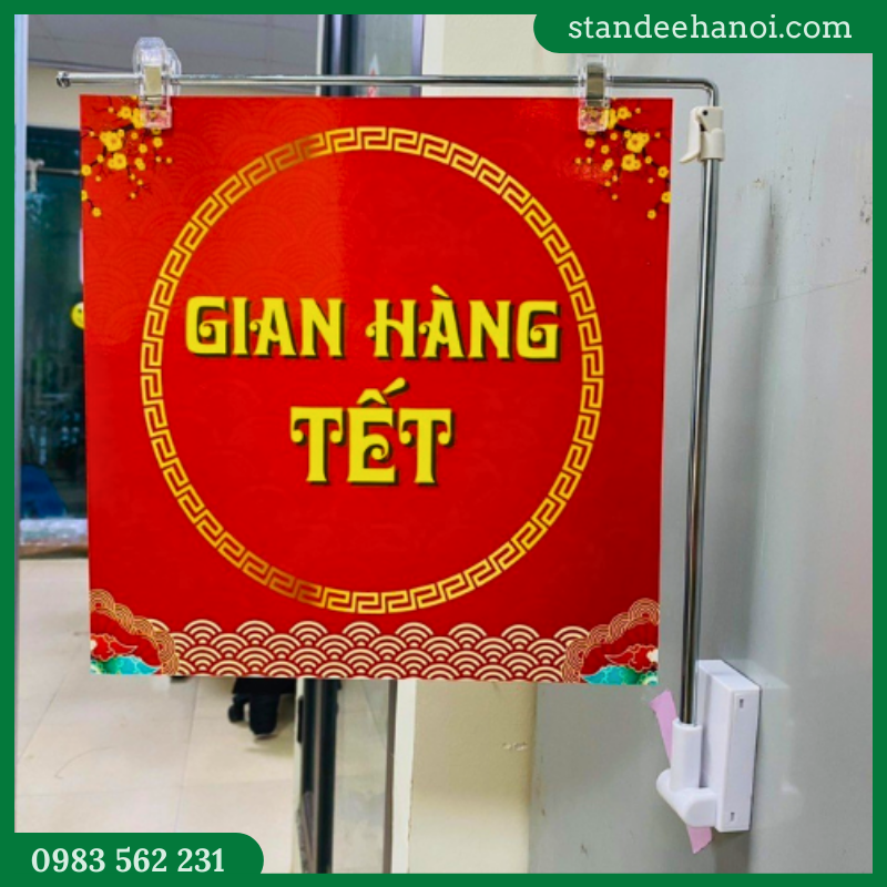 Tay treo nam châm thân inox, tay treo phân vùng siêu thị