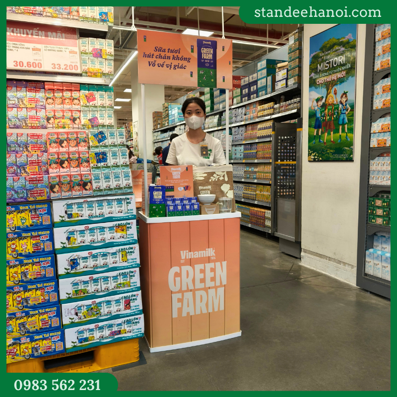 Quầy nhựa mini, booth sampling, quầy bán hàng di động