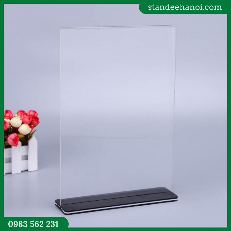 Menu mica để bàn A5, menu mica đế đen