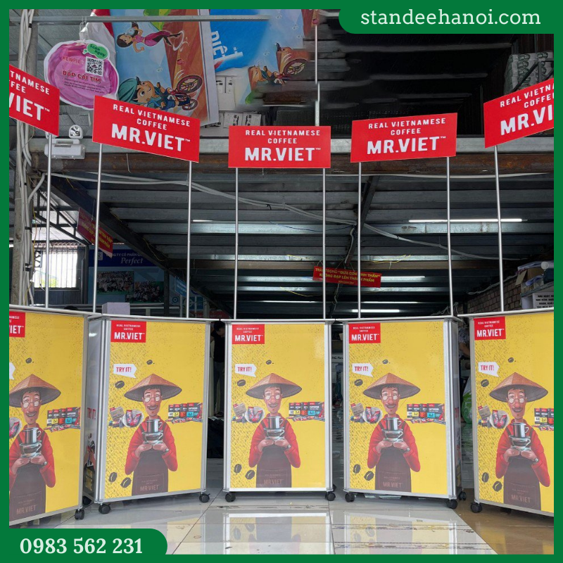 Quầy nhôm bánh xe, booth sampling, quầy bán hàng di động