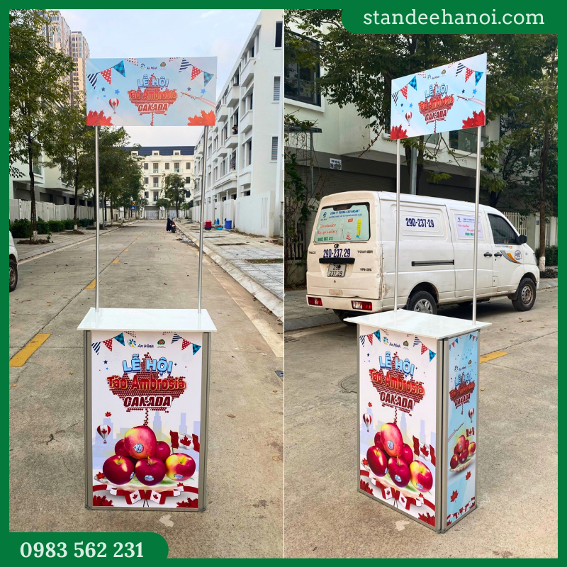 Quầy nhôm bánh xe, booth sampling, quầy bán hàng di động