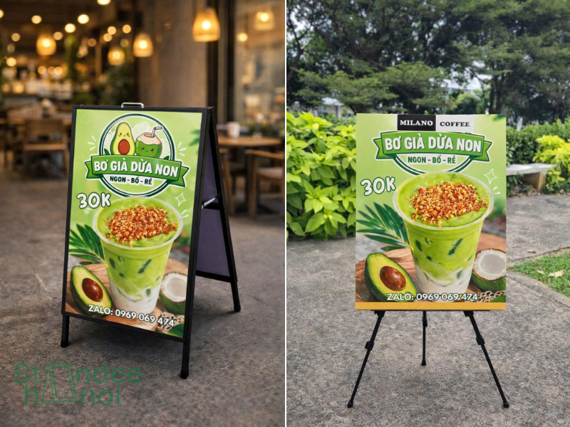 5 khác biệt giữa standee chữ A 2 mặt và standee chữ A 3 chân