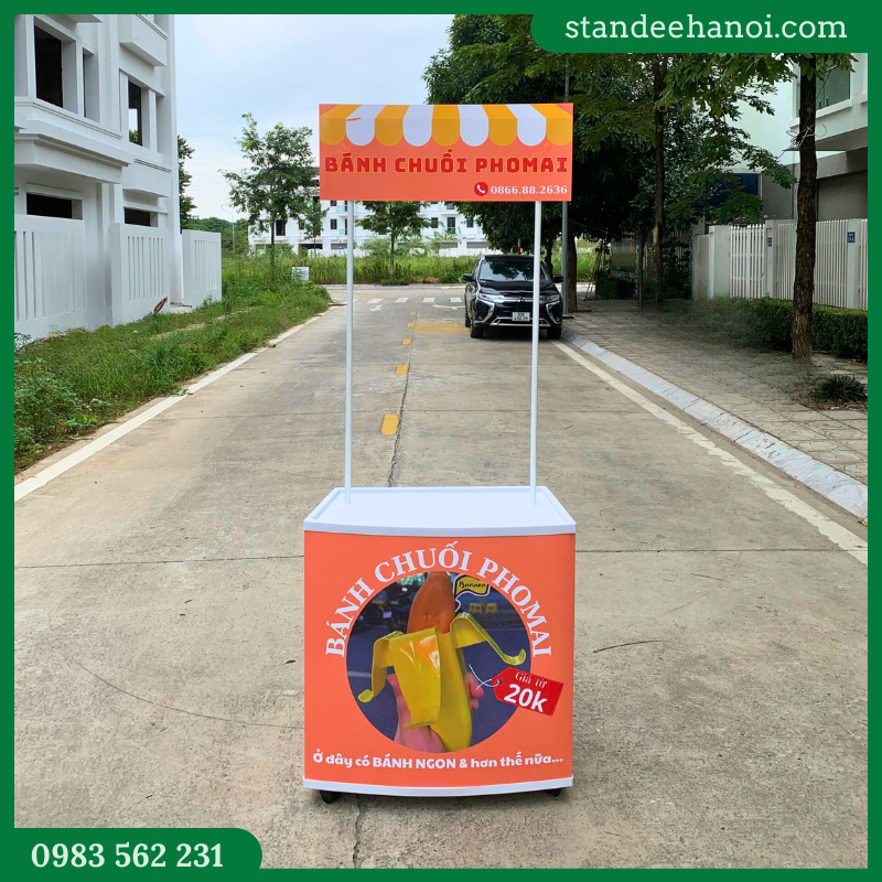 Quầy nhựa bánh xe, booth sampling, quầy bán hàng di động