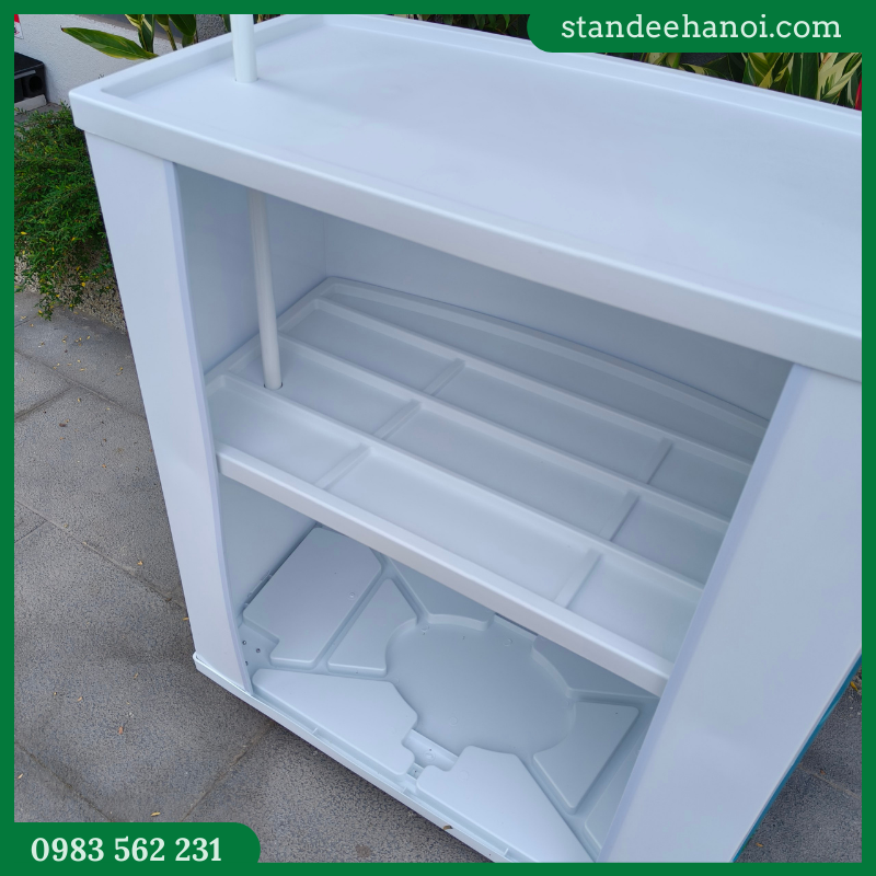 Quầy nhựa bánh xe, booth sampling, quầy bán hàng di động