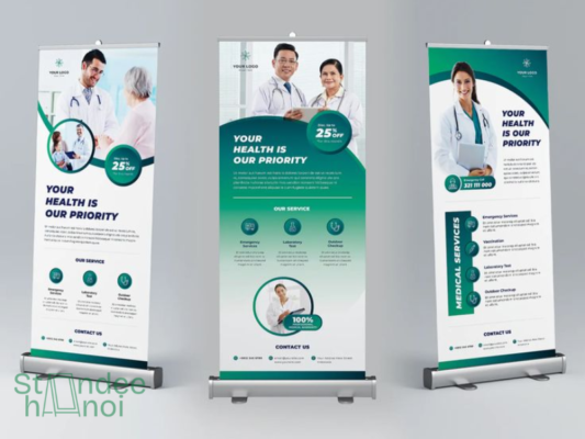 Top mẫu standee cuốn đẹp, chuyên nghiệp 2025