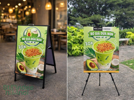 5 khác biệt giữa standee chữ A 2 mặt và standee chữ A 3 chân